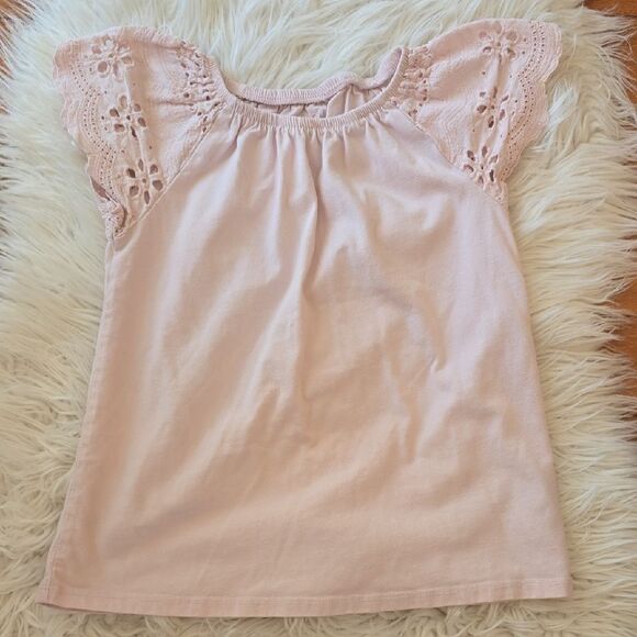 Pink Eyelet Short Sleeve Tee - Picture 1 of 1